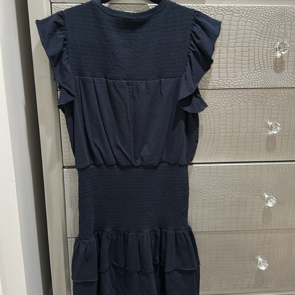 Sundays Dress Womens Small navy Tiered Mini Flutter sleeve - Picture 5 of 5